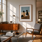 Sisterhood Beautiful Seated Black Women | Contemporary Figurative Art Print
