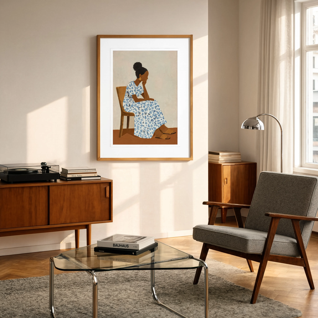 Graceful Reflection | Contemporary Black Figurative Print