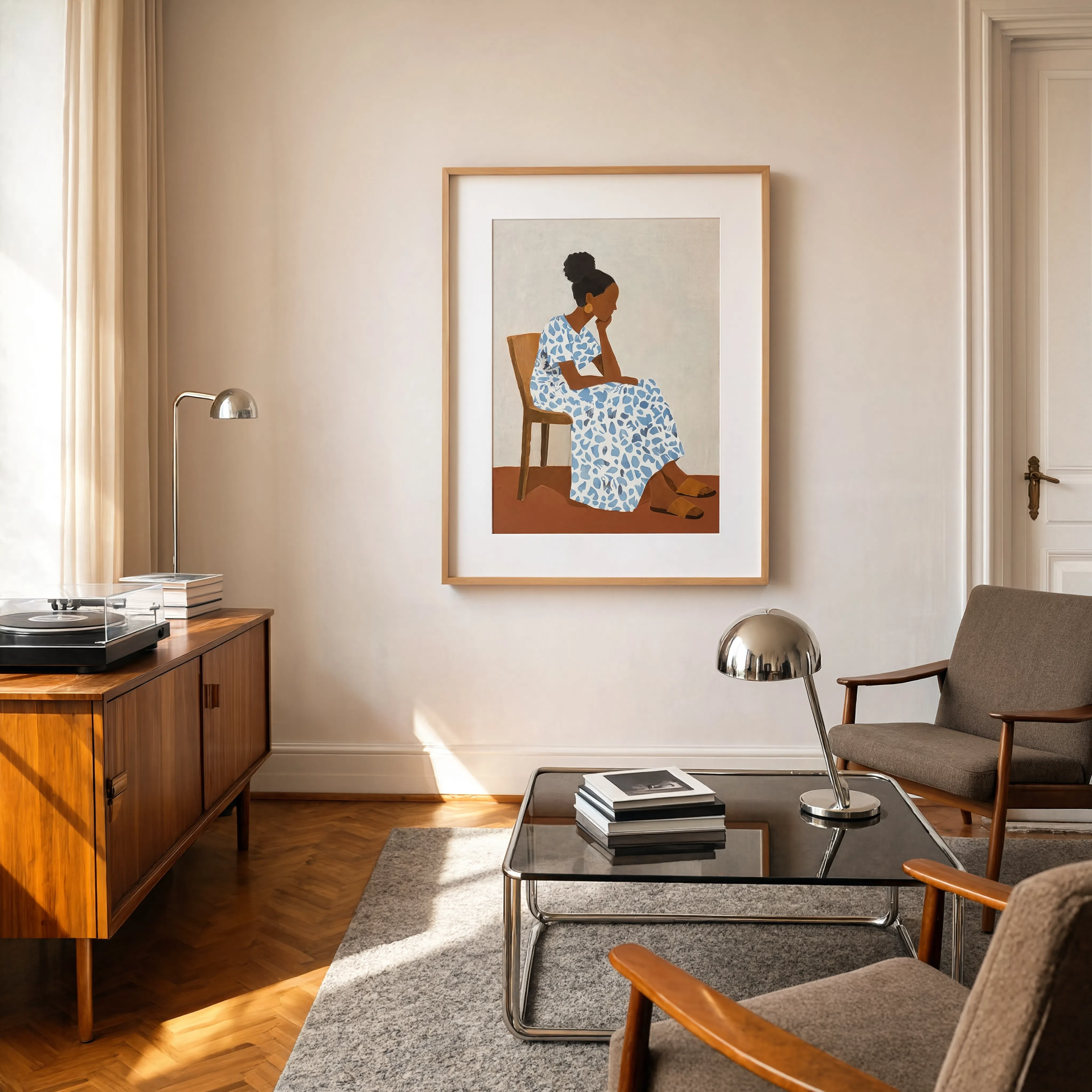 Graceful Reflection | Contemporary Black Figurative Print
