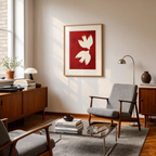 Doves in Red Hues | Contemporary Bird Wall Art