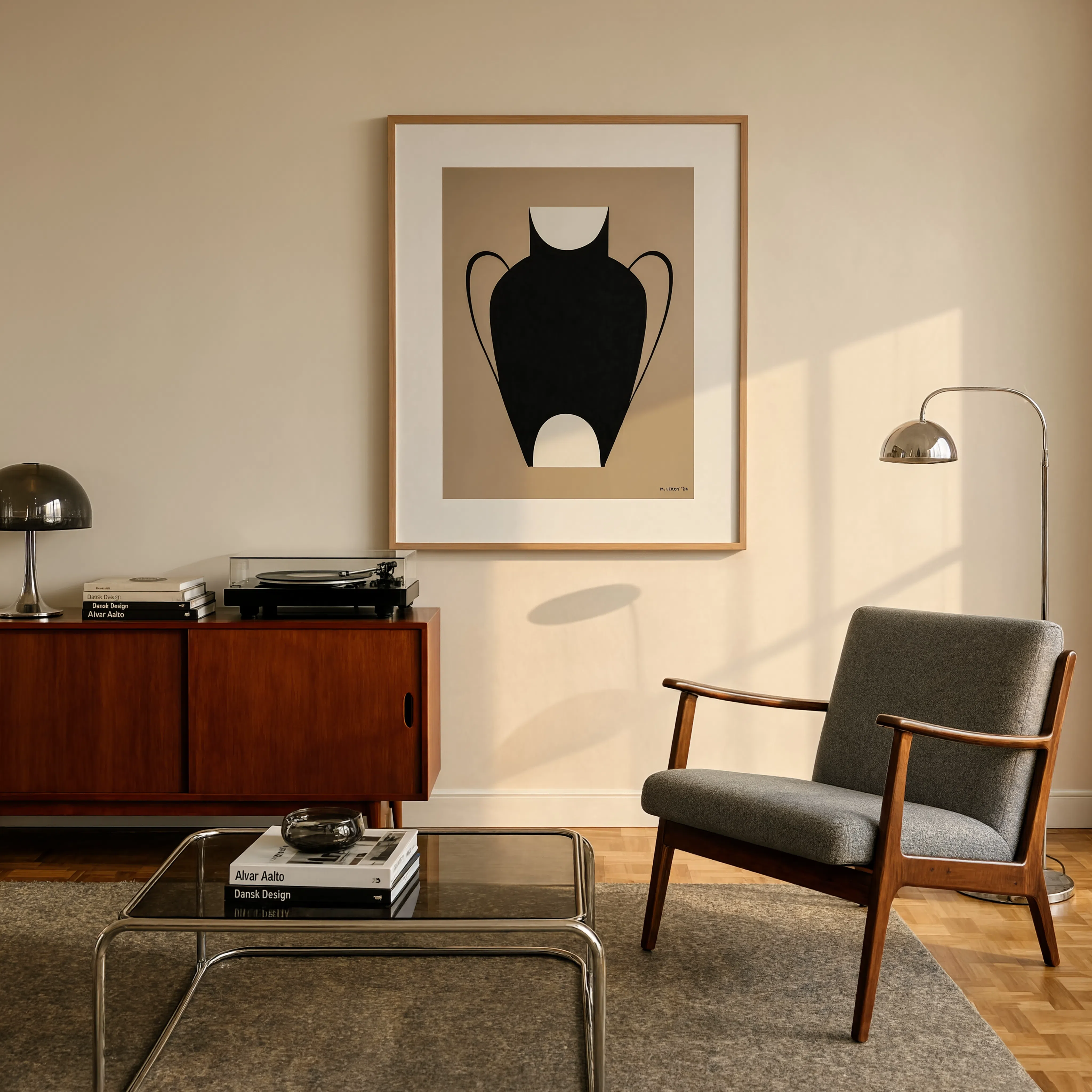 Light Brown Vase Variation | Contemporary Still Life Wall Art Print