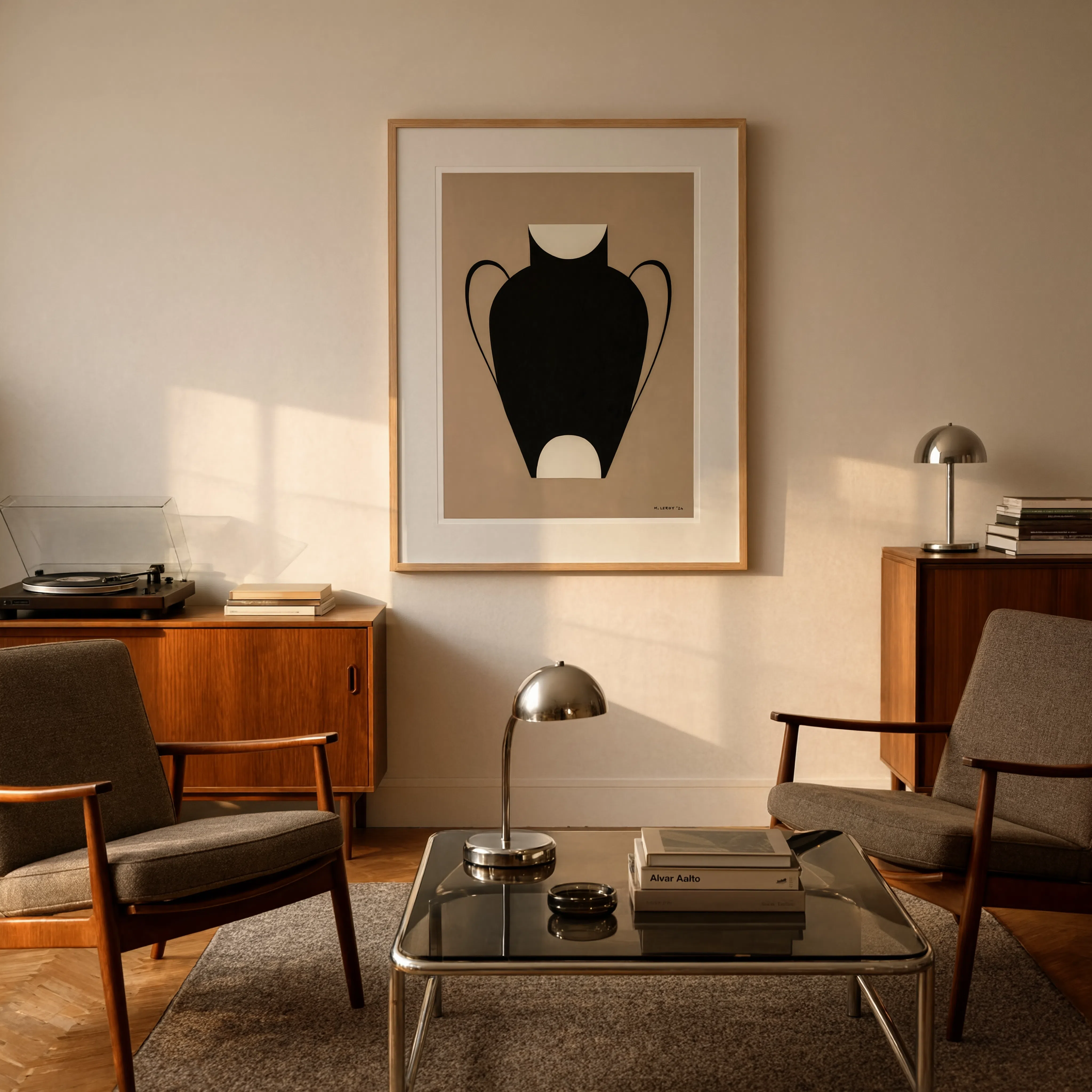 Light Brown Vase Variation | Contemporary Still Life Wall Art Print