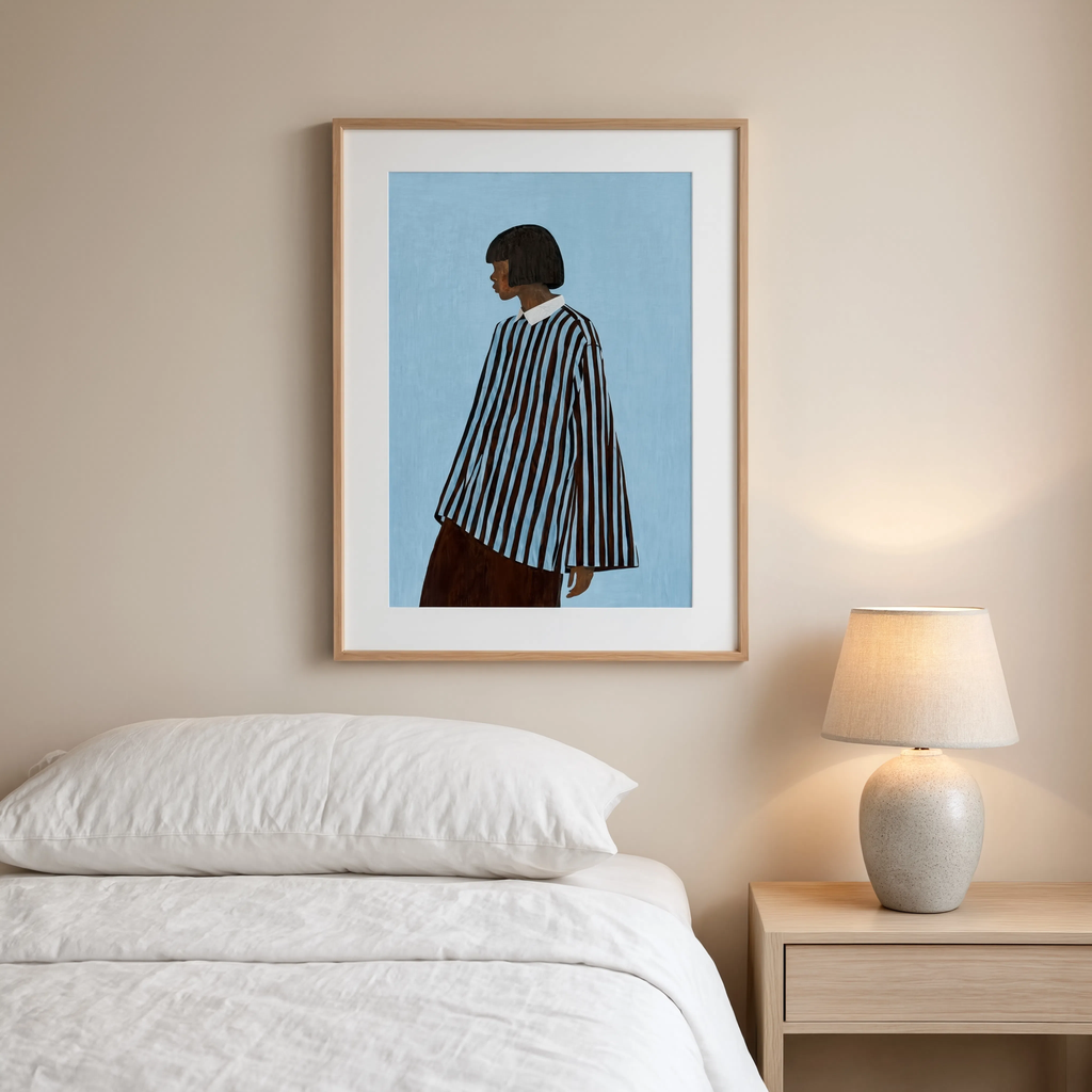 Figurative Striped Shirt Print | Contemporary Figurative Wall Art