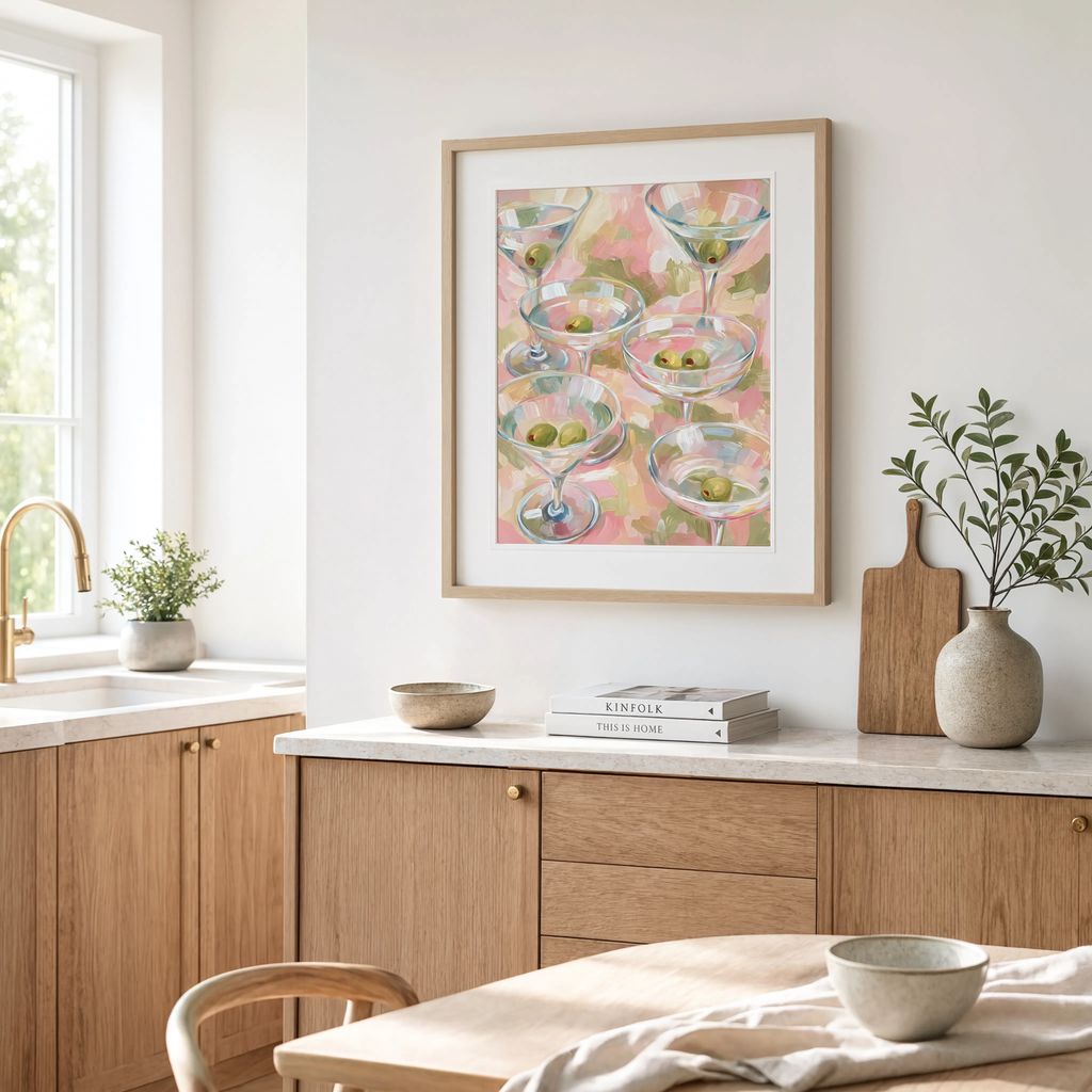 Pastel Martini Variation | Modern Cocktail Wall Art