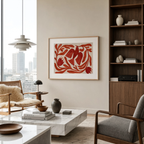 Red Hue Bird Print | Contemporary Nature Wall Art