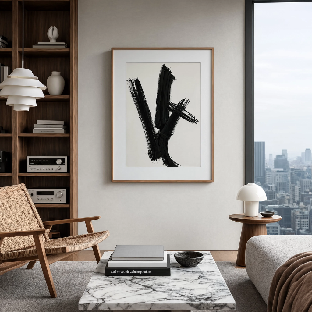 Black Gestural Print I | Minimalist Abstract Wall Art