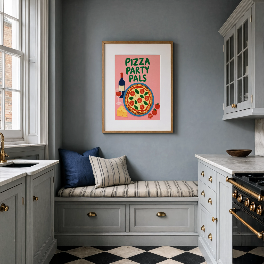 Pizza Party Pals | Contemporary Kitchen Wall Art