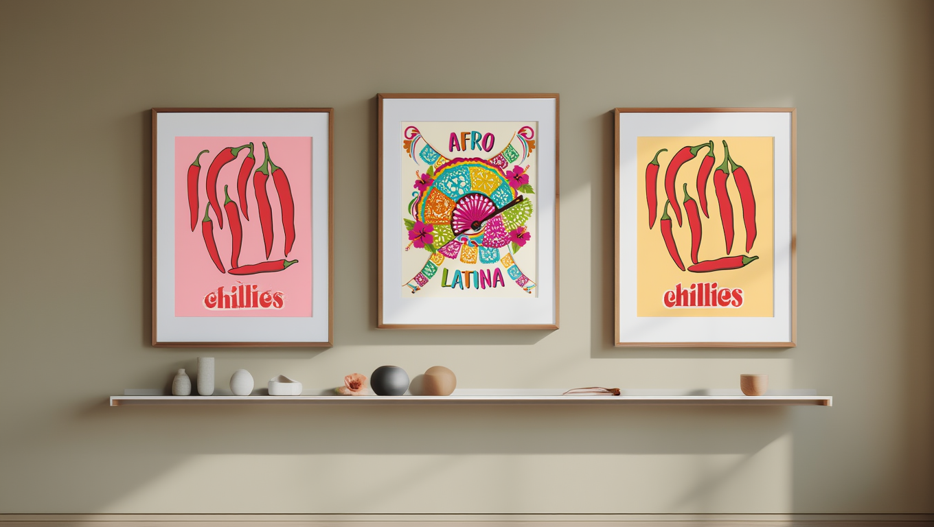 Chillies – Set of 3 Afro-Latina Wall Art Posters