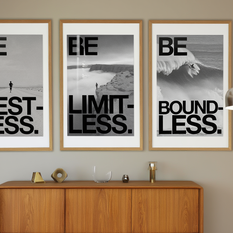 Expansion Set – Be Limitless, Be Boundless, Be Restless – Street Style Motivational Poster Bundle – Modern Urban Art Prints