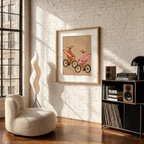 Folk Riders Variation I | Scandinavian Folk Art Print