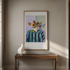 Still Life Flowers – Blue & Teal – Minimalist Wall Art Print