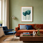 Teal Watercolor Florals | Contemporary Botanical Floral Wall Art
