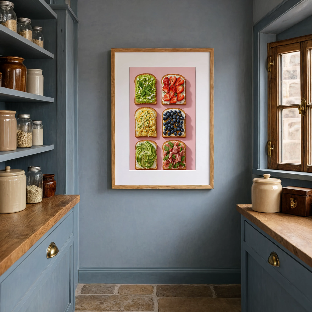 Toast Variety Grid I | Breakfast Wall Art Print