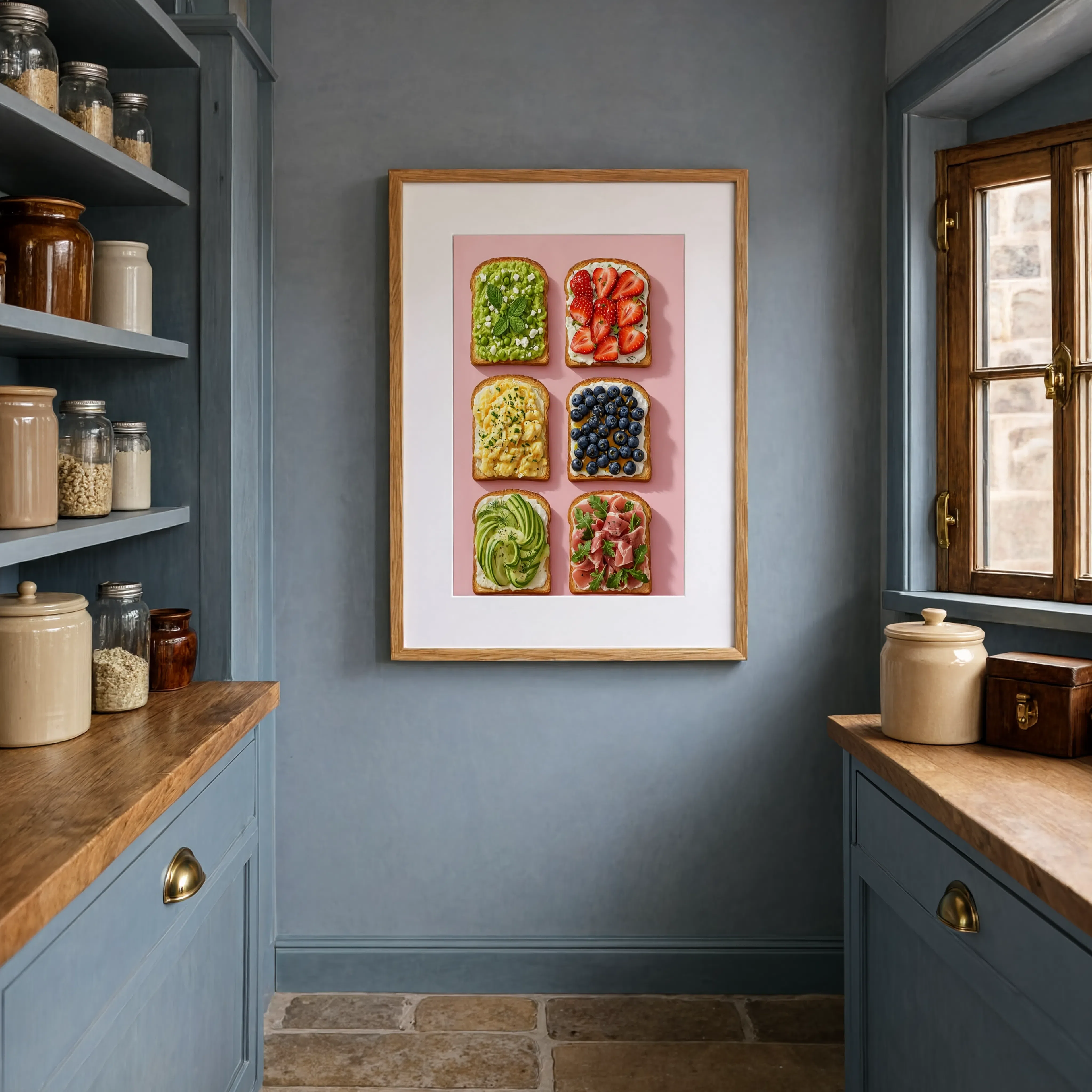 Toast Variety Grid I | Breakfast Wall Art Print