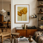 Amber Watercolor Florals | Contemporary Botanical Floral Wall Art