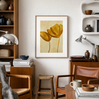 Amber Watercolor Florals | Contemporary Botanical Floral Wall Art