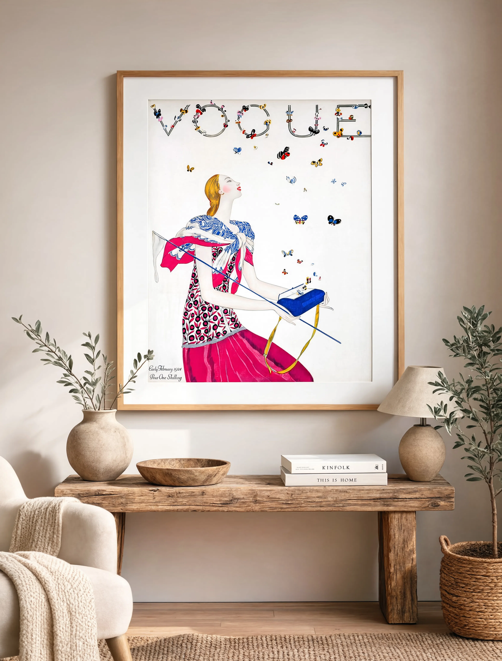 Vintage Vogue Magazine Cover – February 1924 Art Print