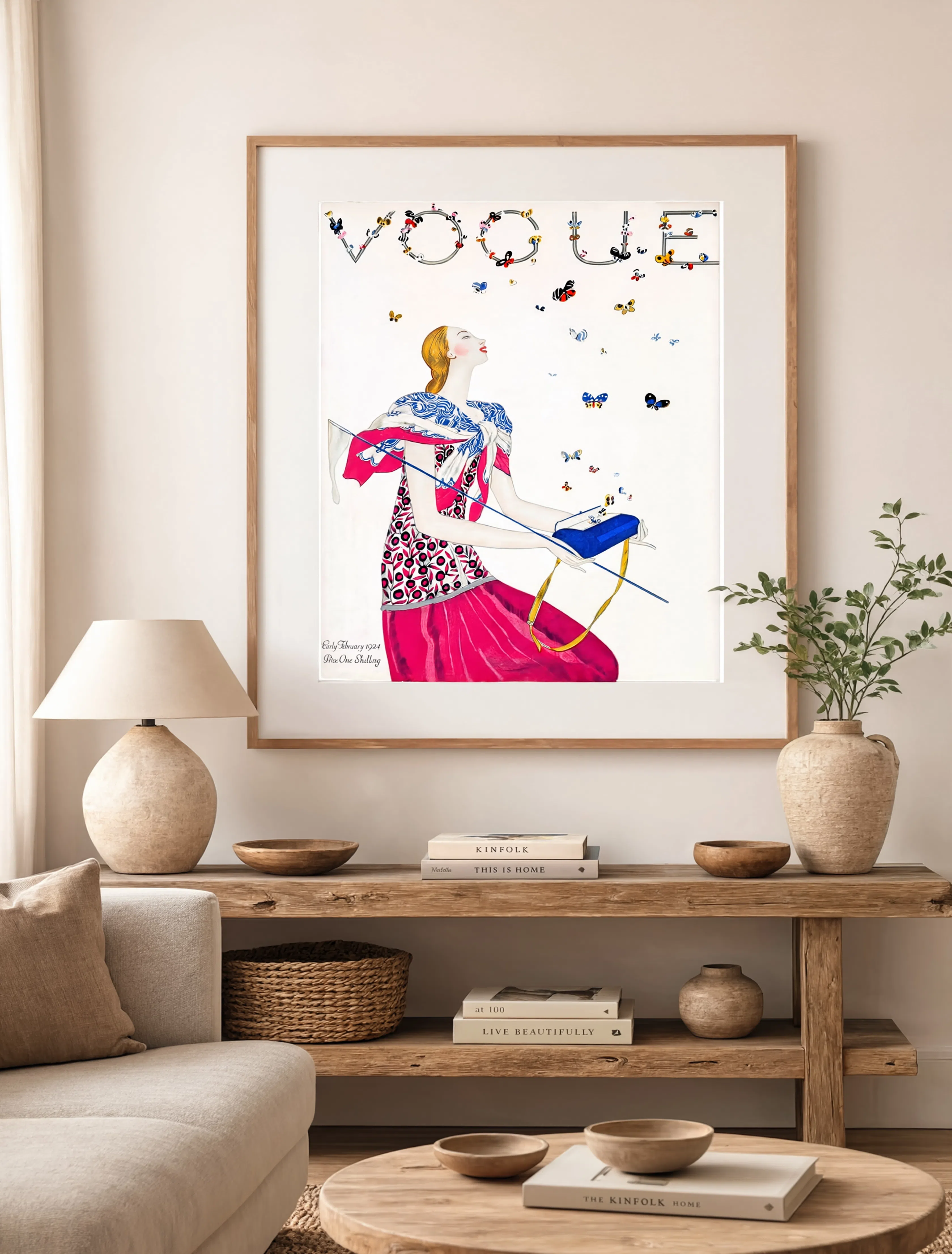 Vintage Vogue Magazine Cover – February 1924 Art Print
