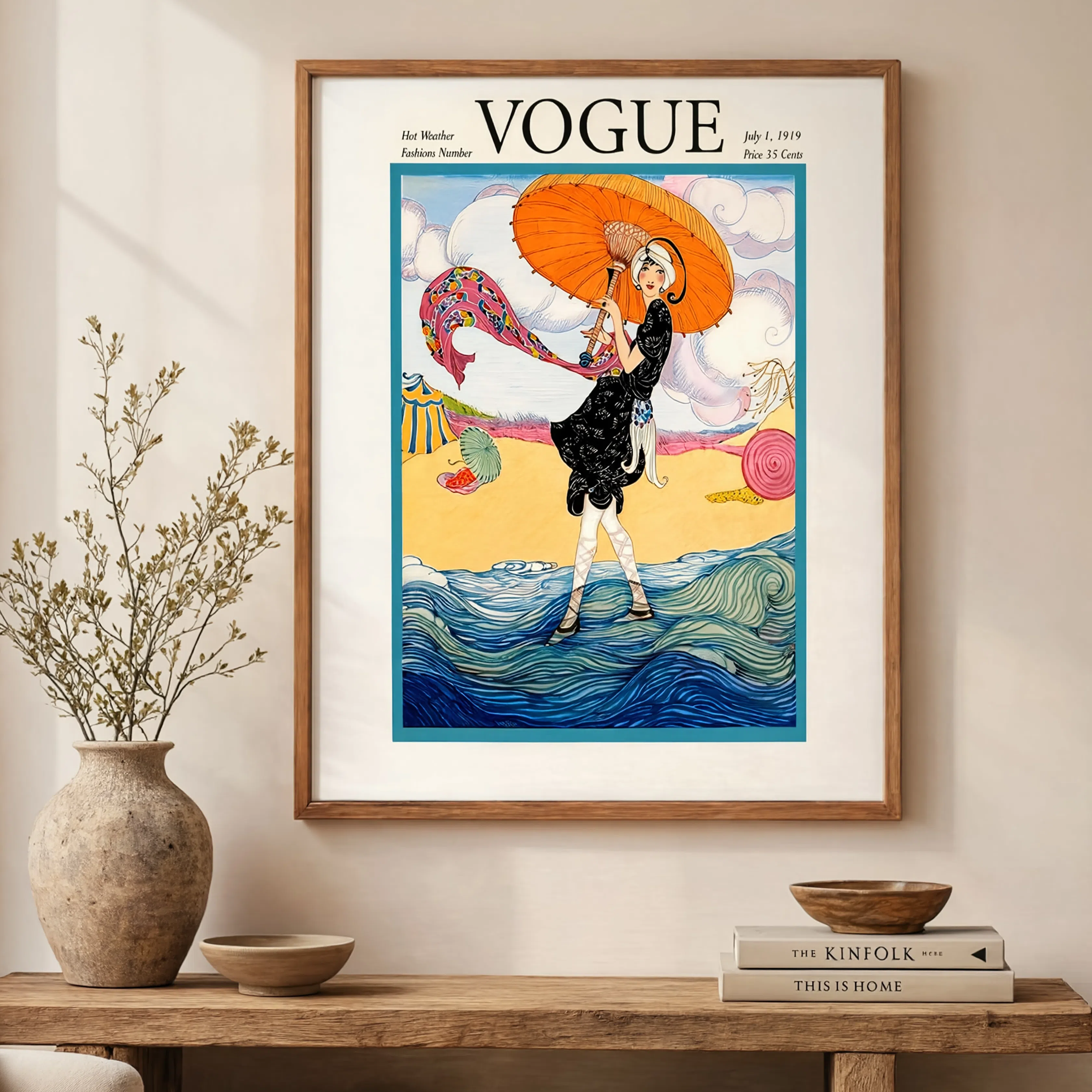 Vogue Magazine Cover, July 1 1919 – Hot Weather Fashions Vintage Editorial Art Print