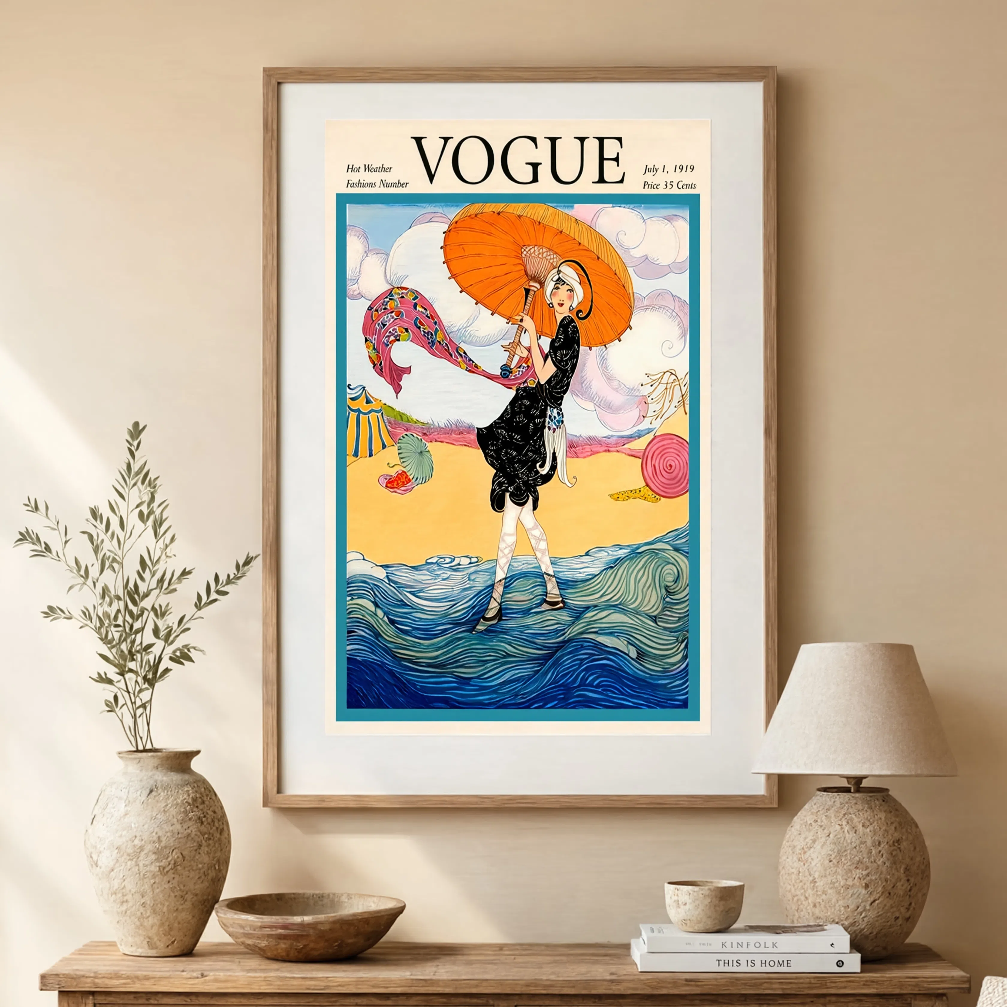 Vogue Magazine Cover, July 1 1919 – Hot Weather Fashions Vintage Editorial Art Print