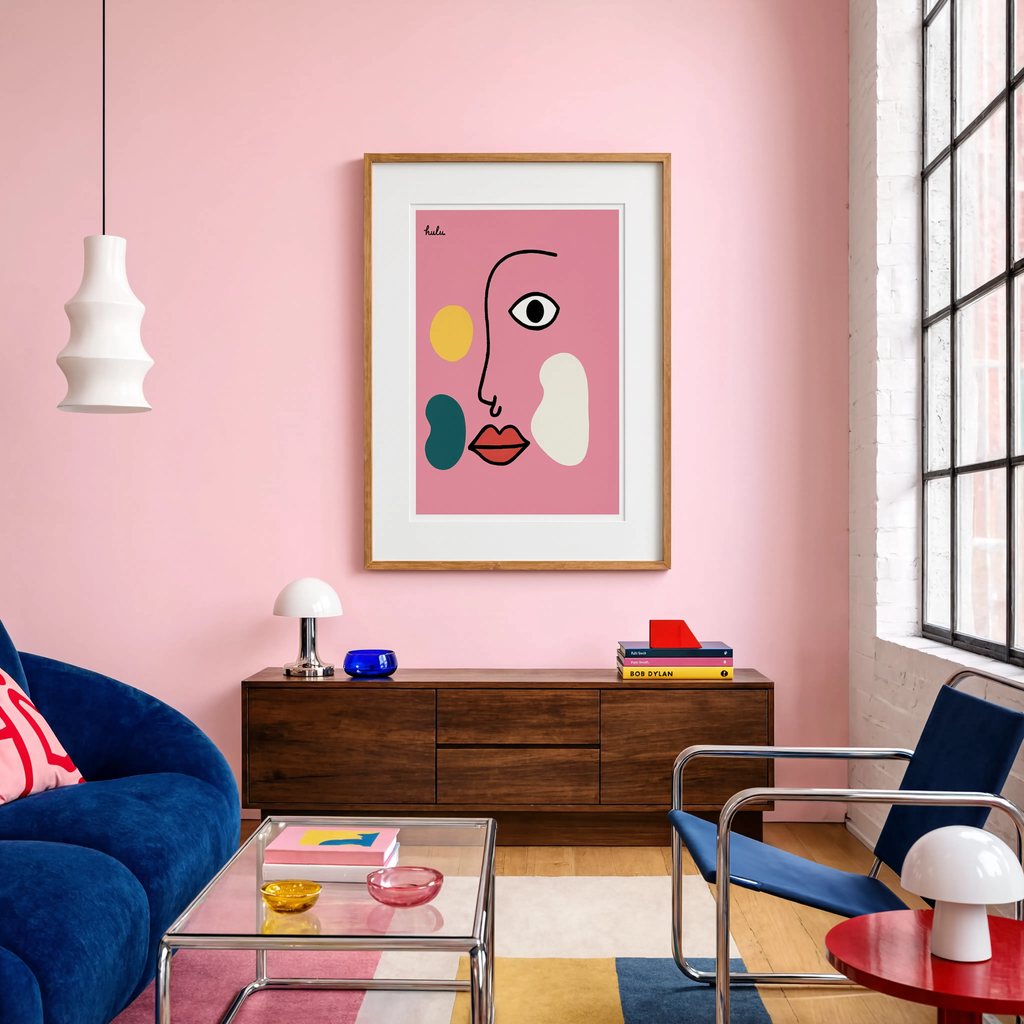 Blush Pink Portrait | Contemporary Abstract Figurative Wall Art