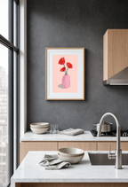 Pink Striped Vase | Contemporary Still Life Wall Art