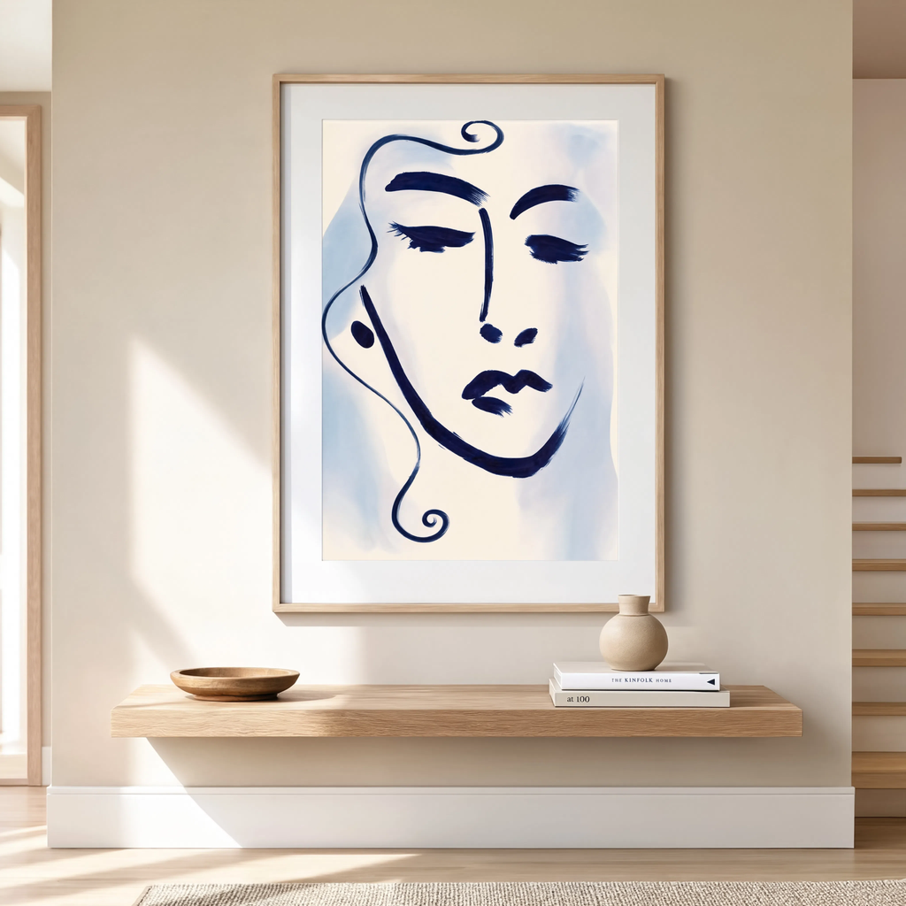 Flowing Curl Abstract Face Study
