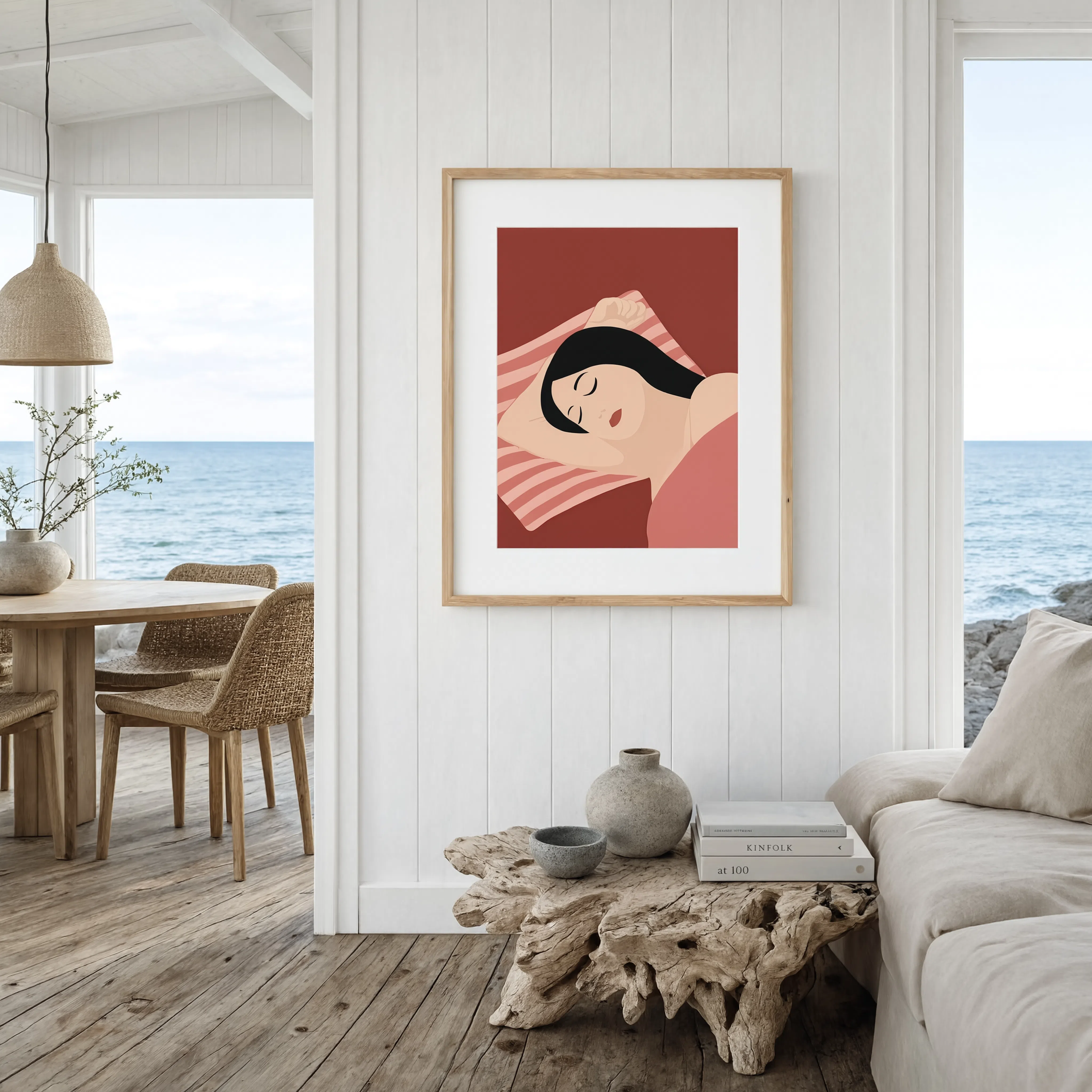 Sleeping Woman | Terracotta | Contemporary Figurative Art Print