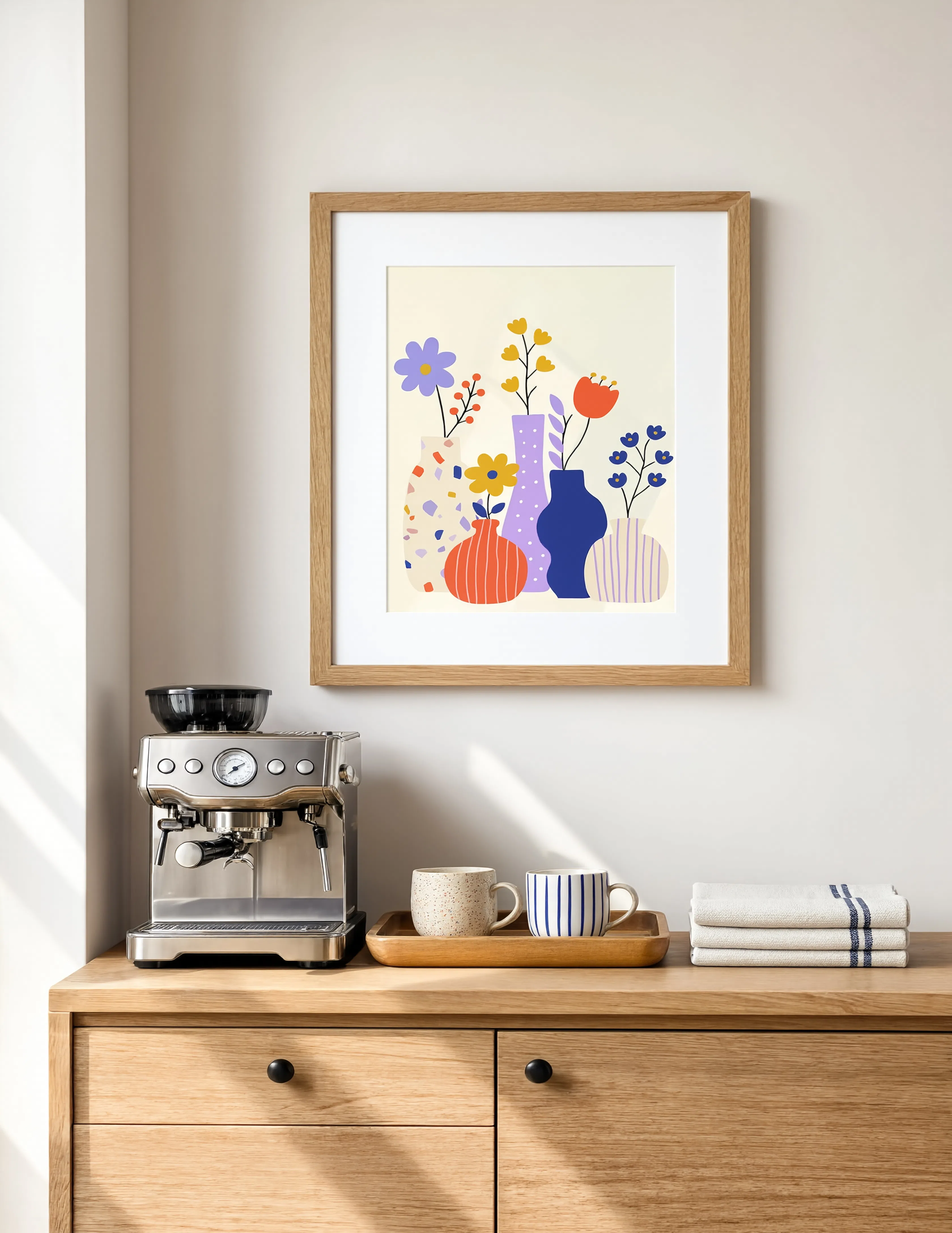 Modern Vase Still-Life Variation I | Contemporary Botanical Wall Art