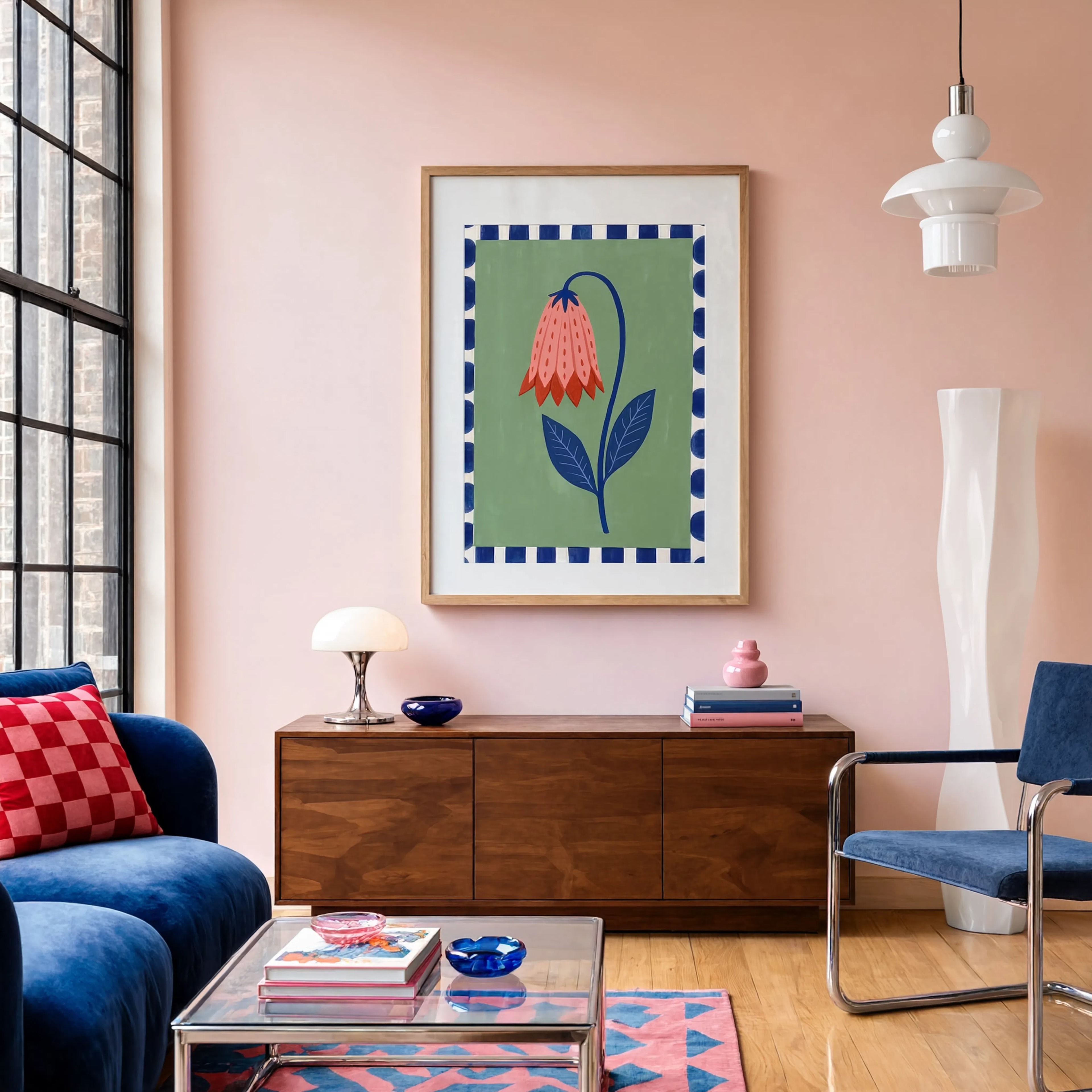 Bell-Shape Folk Flower | Scandinavian Botanical Wall Art