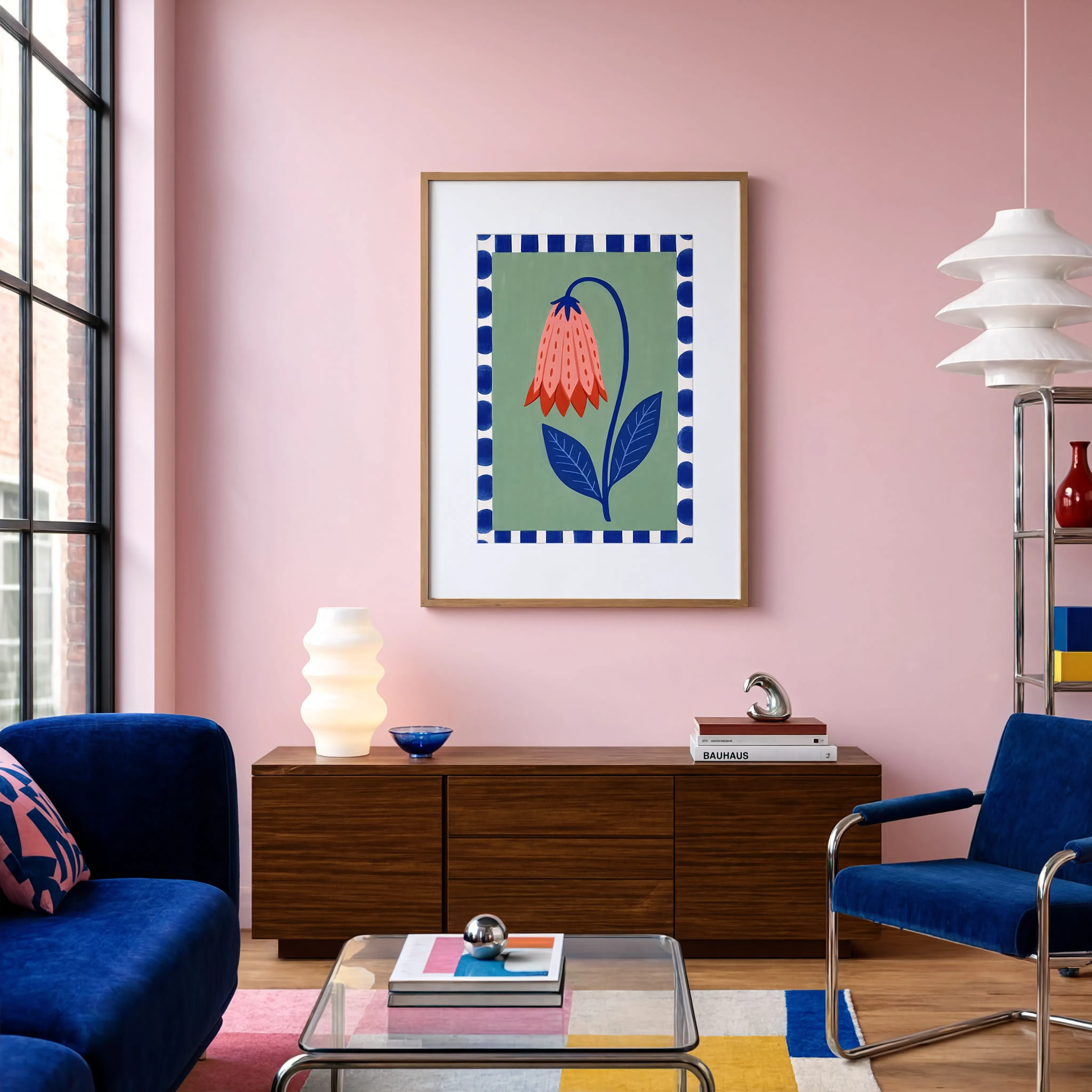 Bell-Shape Folk Flower | Scandinavian Botanical Wall Art