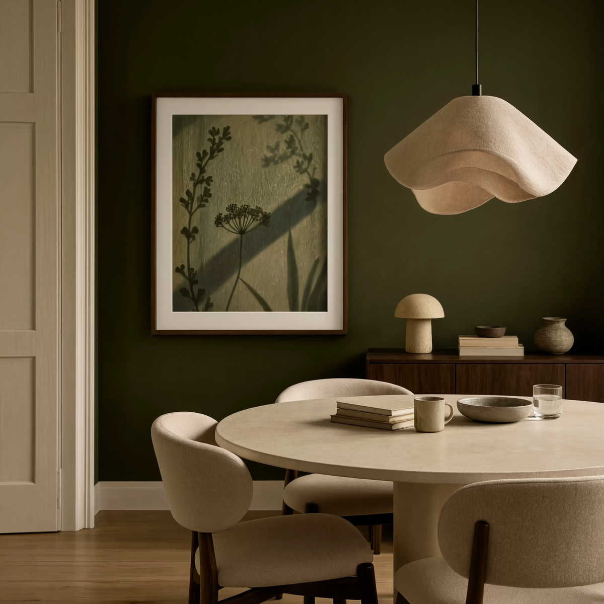 Floral Shadow Play I | Contemporary Botanical Wall Art Print