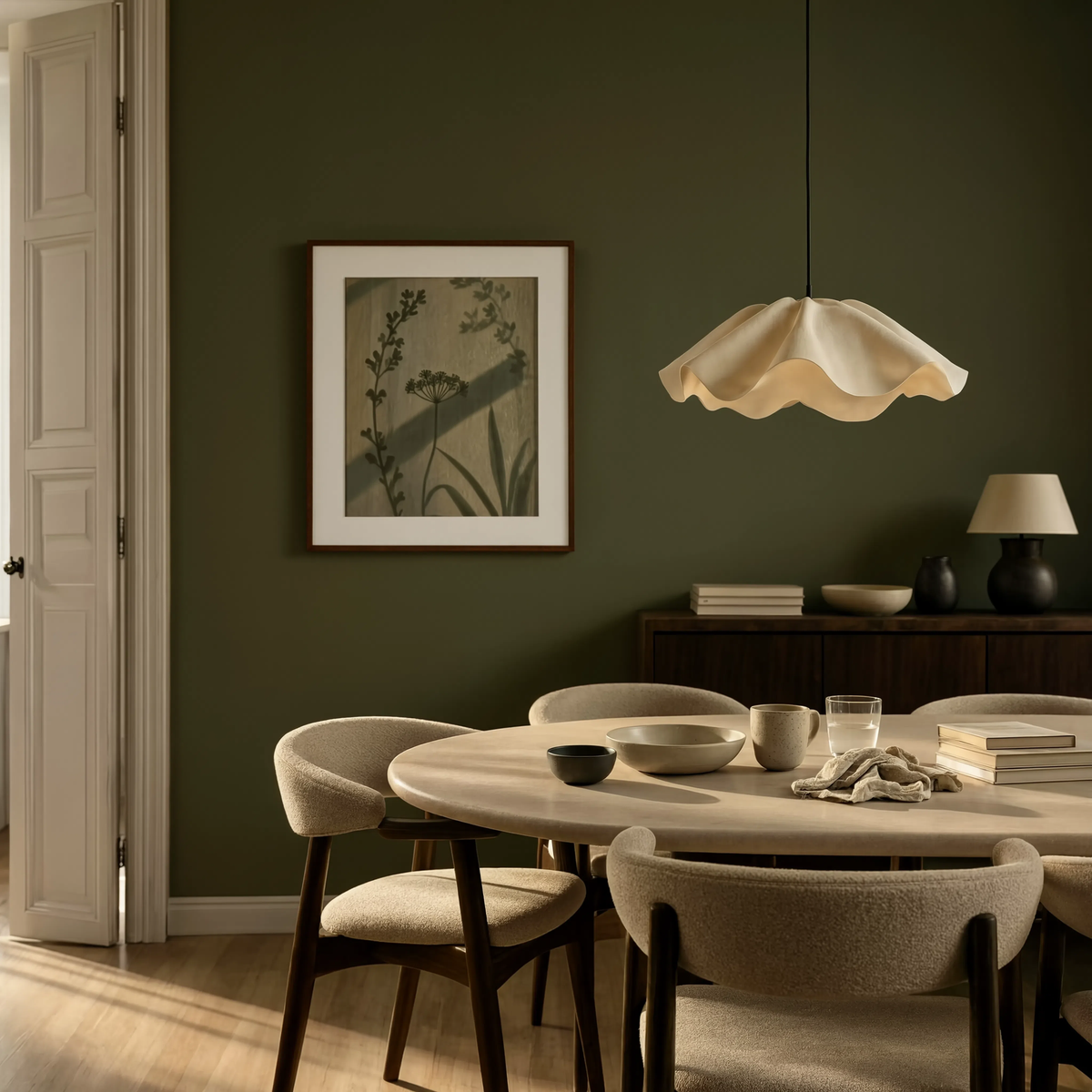 Floral Shadow Play I | Contemporary Botanical Wall Art Print