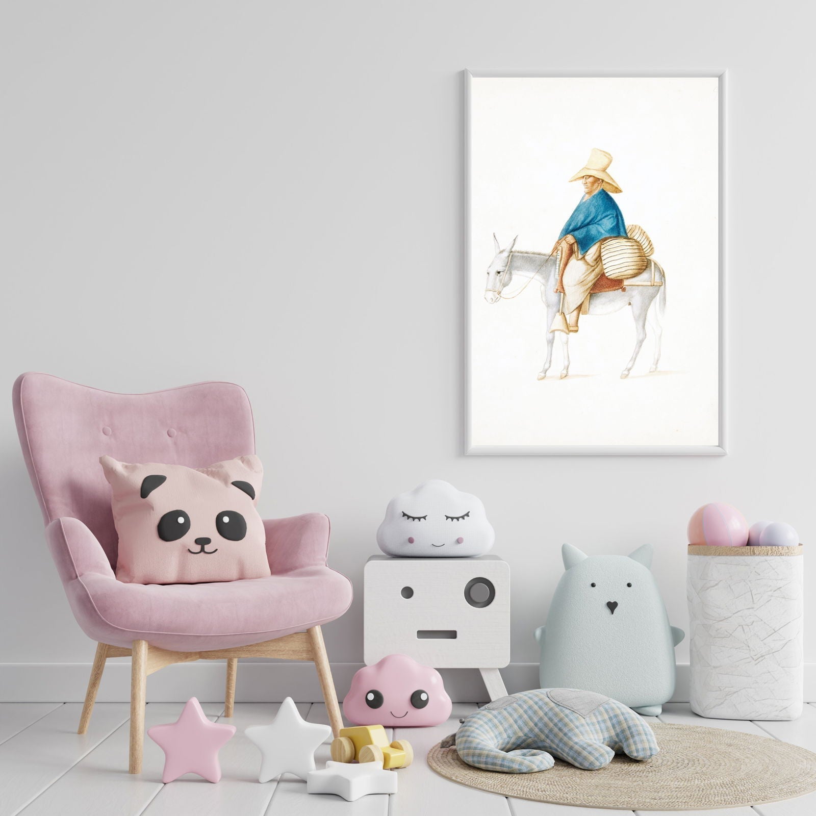 Francisco Fierro - Man on Mule Loaded Saddlebacks Poster