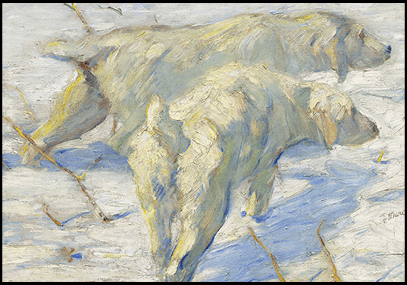 Franz Marc - Dog Lying in the Snow