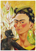 Frida Khalo - Self Portrait with Monkey and Parrot