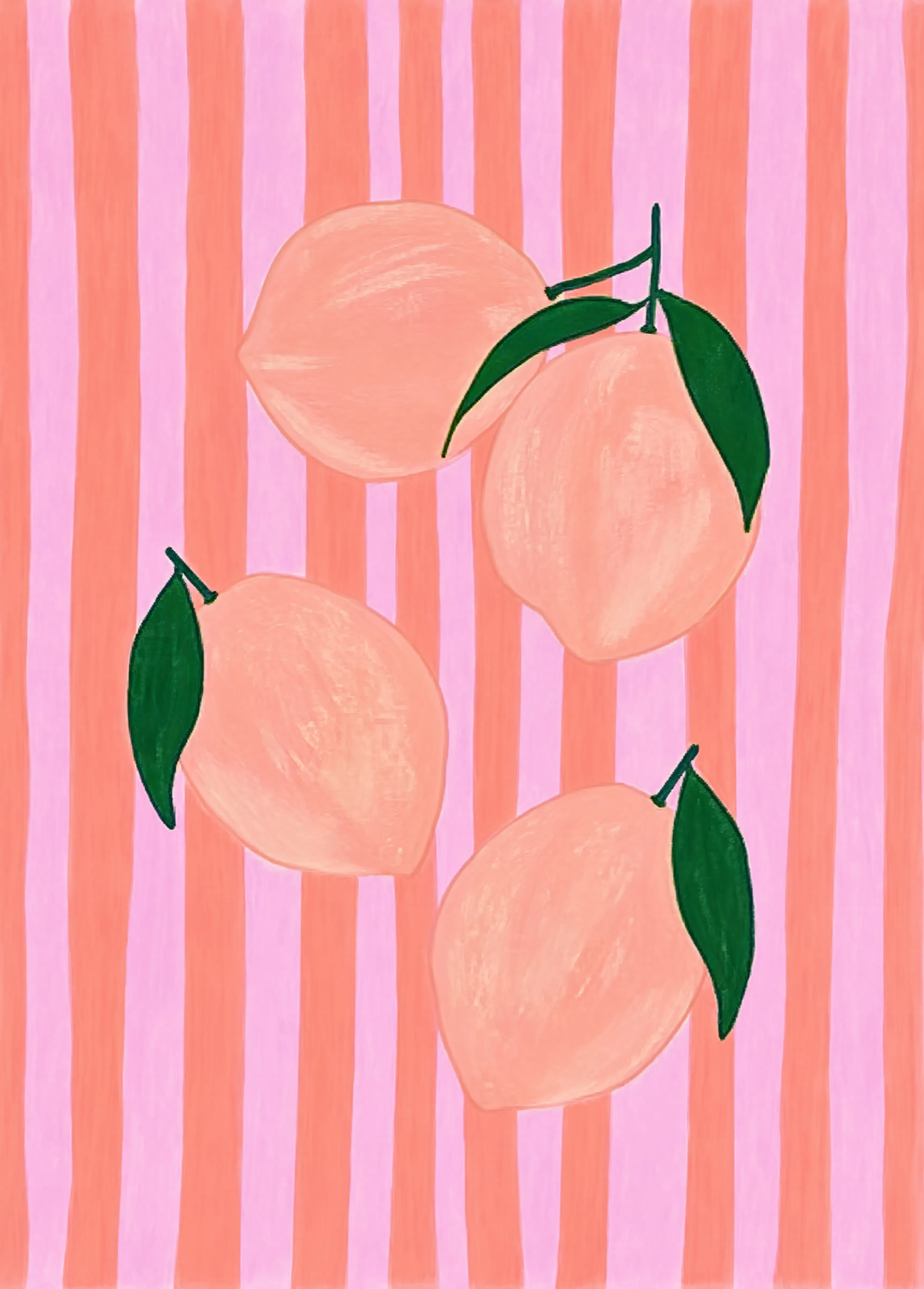 Set of 2 Fruit Print – Coral Hues & Modern Vase Still-Life Variation I Prints | Contemporary Botanical Wall Art Set