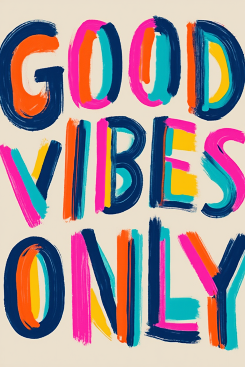 Set of 3 Good Vibes Posters – Positive Mood Wall Art