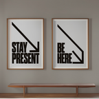 Mindfulness Set – Stay Present, Be Here – Street Style Motivational Poster Bundle – Modern Urban Art Prints