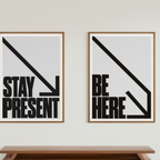 Mindfulness Set – Stay Present, Be Here – Street Style Motivational Poster Bundle – Modern Urban Art Prints