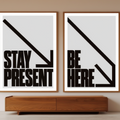 Mindfulness Set – Stay Present, Be Here – Street Style Motivational Poster Bundle – Modern Urban Art Prints