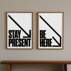 Mindfulness Set – Stay Present, Be Here – Street Style Motivational Poster Bundle – Modern Urban Art Prints