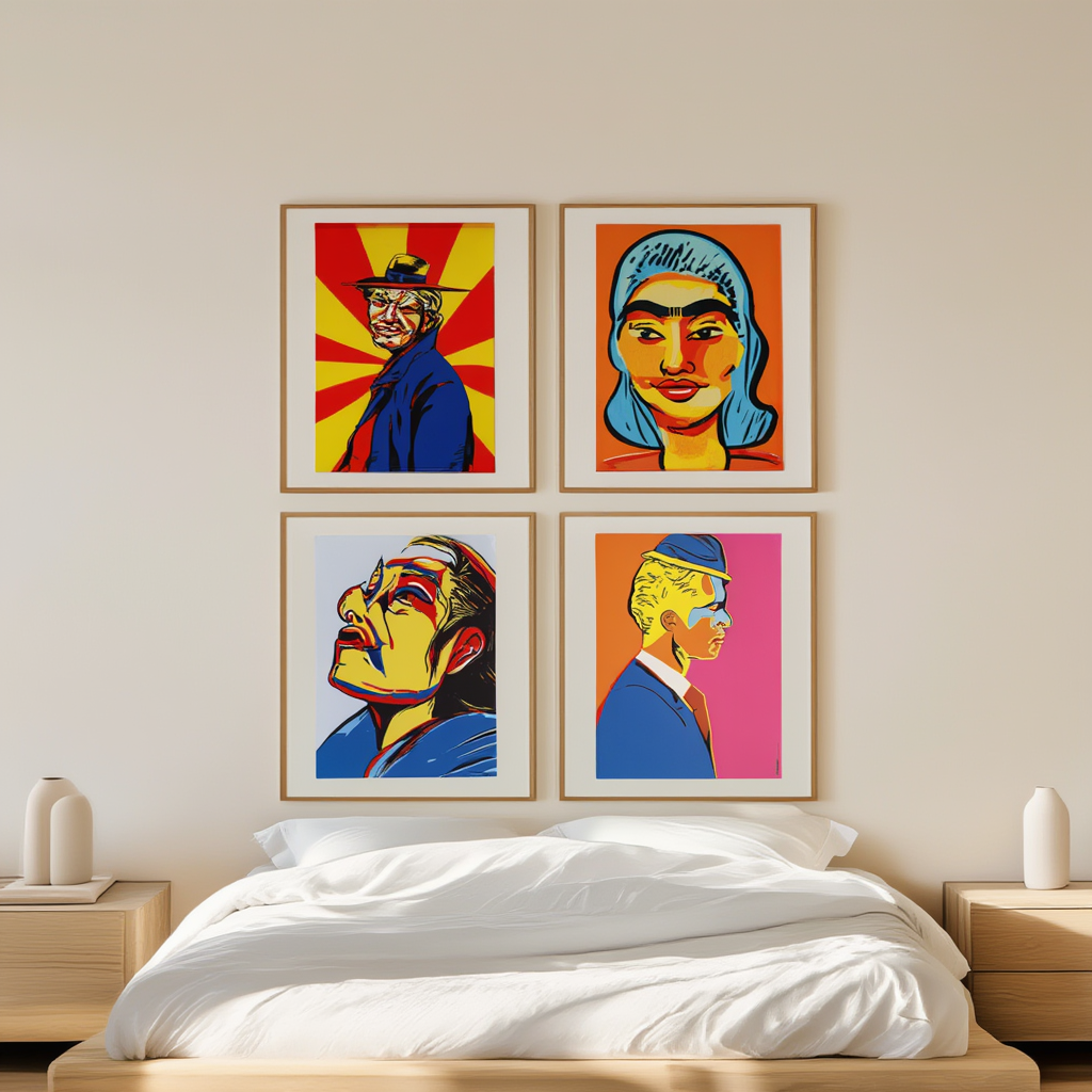 Pop Figures – Set of 4 Figurative Pop Art Prints - Hakyarts