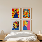 Pop Figures – Set of 4 Figurative Pop Art Prints - Hakyarts