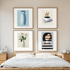 Modern Coffee & Vase Abstract Collection – Set of 4 - Hakyarts