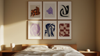 5 Flowing Geometric Abstract Prints – Organic Modern Wall Art for Living Room, Bedroom & Office Decor - Hakyarts
