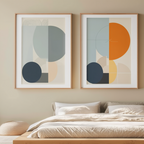 Nordic Bauhaus Mid-Century – Office Set of 3 Modern Prints - Hakyarts