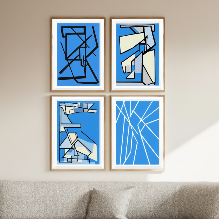 Klein Blue Geometric Collection – Set of 4 - Hakyarts