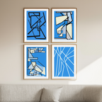 Klein Blue Geometric Collection – Set of 4 - Hakyarts