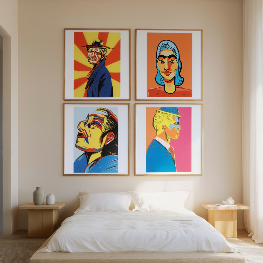 Pop Figures – Set of 4 Figurative Pop Art Prints - Hakyarts
